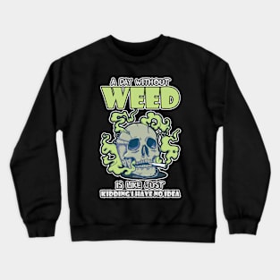 A Day Without Weed Is Like Cannabis Weed Smoking Crewneck Sweatshirt